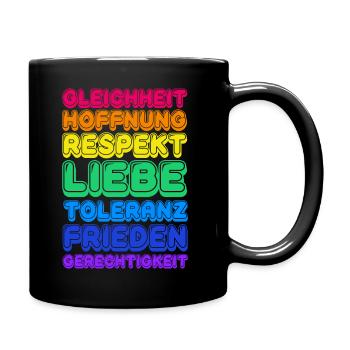 Liebe LGBT Pride Christopher Street Geschenkidee - Tasse einfarbig - Schwarz - Rechts