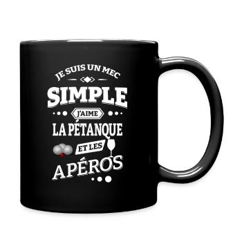 J'AIME LA PÉTANQUE ET LES APÉROS - Mug uni - noir - Droite