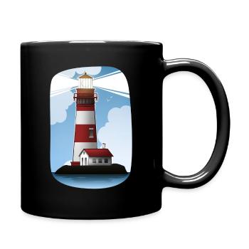 Leuchtturm - Tasse einfarbig - Schwarz - Rechts