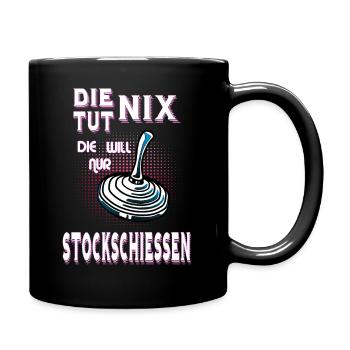 Stockschießen Stocksport Stockschütze - Tasse einfarbig - Schwarz - Rechts