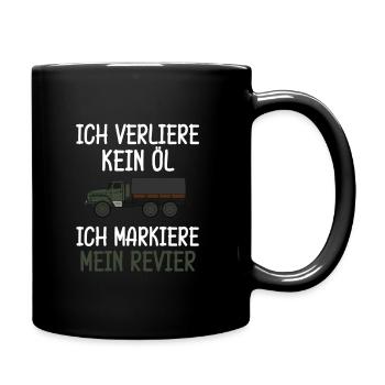 Unimog u406 Geländewagen Laster Trecker Geschenk - Tasse einfarbig - Schwarz - Rechts