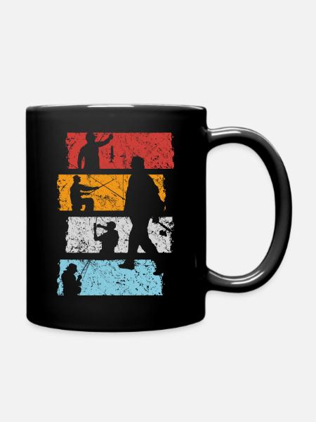 Angel Fisch Fish Fischer Angeln Geschenk Lustig - Tasse einfarbig - Schwarz
