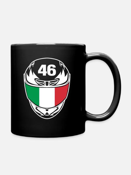 Motorrad Motorsport start number 46 Italy flag - Full Colour Mug - black