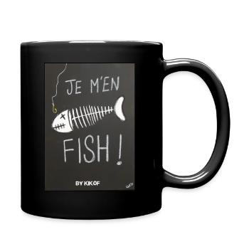 Je m en fish - Mug uni - noir - Droite