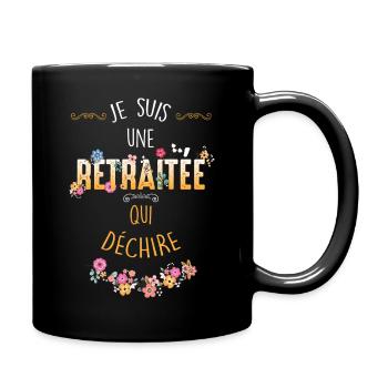 Femme retraitée qui déchire - Mug uni - noir - Droite