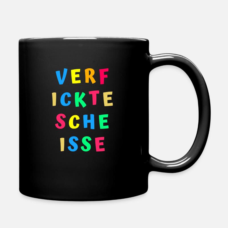 Beleidigung scheiße vulgär gemein lustig humor - Tasse einfarbig - Schwarz