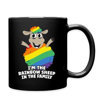 Famille Rainbow Sheep - Chemise LGBTQ Funny - Mug uni - noir - Droite