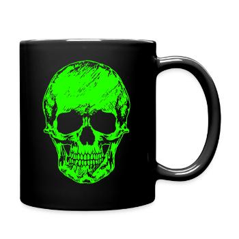 Skull Neongrün ACID Style - Tasse einfarbig - Schwarz - Rechts