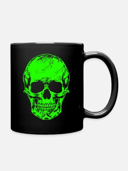Skull Neongrün ACID Style - Tasse einfarbig - Schwarz