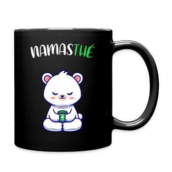 Namasthé Cadeau Humour Yoga ours blanc - Mug uni - noir - Droite