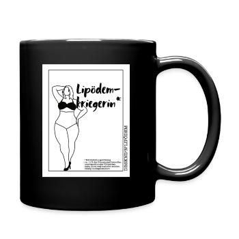DBSKNDˋnˋLipödem - Lipödemkriegerin - Tasse einfarbig - Schwarz - Rechts
