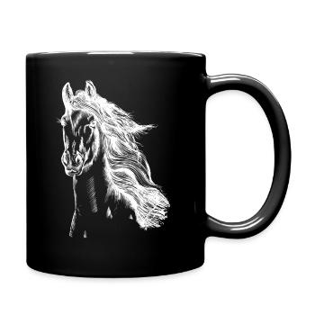 Horse love T-shirt as a gift - Full Colour Mug - black - Right
