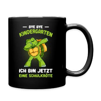 Bye Bye Kindergarten ich bin jetzt eine Schulkröte - Tasse einfarbig - Schwarz - Rechts