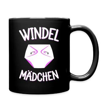 WINDEL MÄDCHEN FETISCH SPRUCH - Tasse einfarbig - Schwarz - Rechts