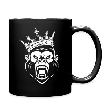 roi gorille singe humour homme animal singe - Mug uni - noir - Droite