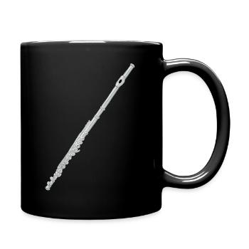 Querflöte - Tasse einfarbig - Schwarz - Rechts