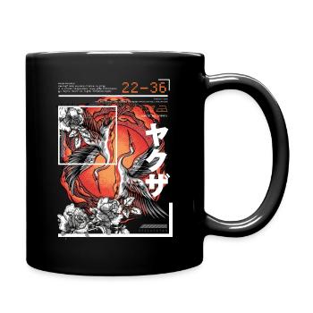 Grue de style japonais - Mug uni - noir - Droite
