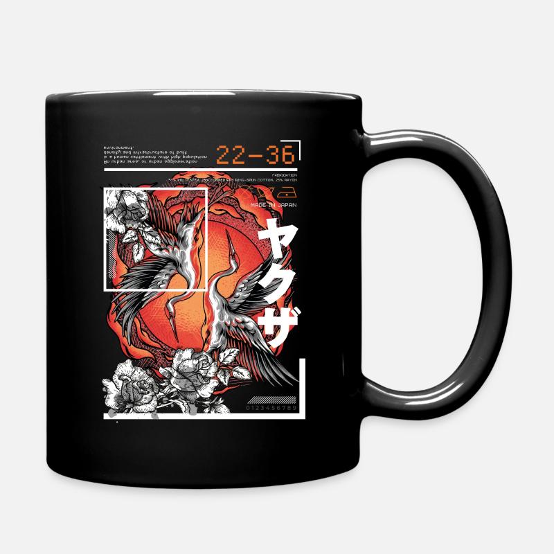 Japanischer Art Style Kranich - Tasse einfarbig - Schwarz