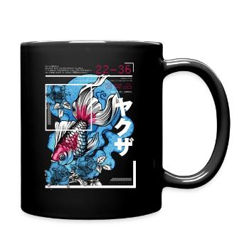 Poisson rouge japonais Koi dans l’art style - Mug uni - noir - Droite