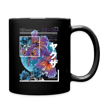 Japon Art Style Koi Poisson - Mug uni - noir - Droite