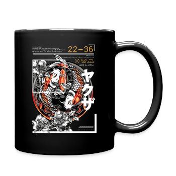 Japanese Style Style Koi Fish - Full Colour Mug - black - Right