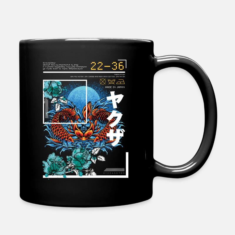 Koi Poisson Japon Art Style - Mug uni - noir