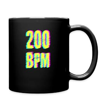 techno rave bpm dj festival electro hardstyle - Full Colour Mug - black - Right