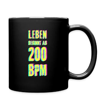 Techno rave bass DJ trance house geschenk musik - Tasse einfarbig - Schwarz - Rechts