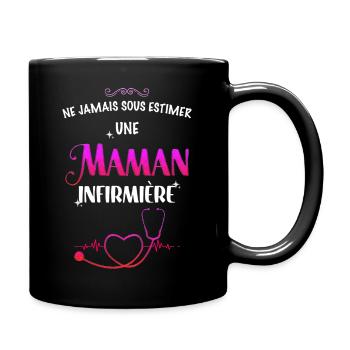 Maman infirmiere femme forte cadeau infirmière - Mug uni - noir - Droite