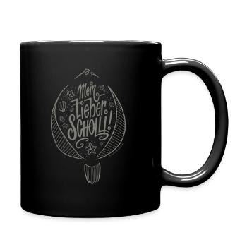 Mein lieber Scholli - Tasse einfarbig - Schwarz - Rechts