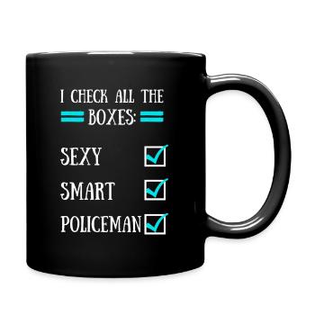 Polizist - Tasse einfarbig - Schwarz - Rechts