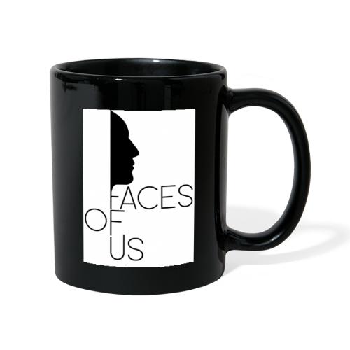 Faces of Us - schwarz auf weiss - Tasse einfarbig