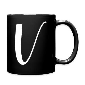 Kalligraphie, Initiale V - Tasse einfarbig - Schwarz - Rechts