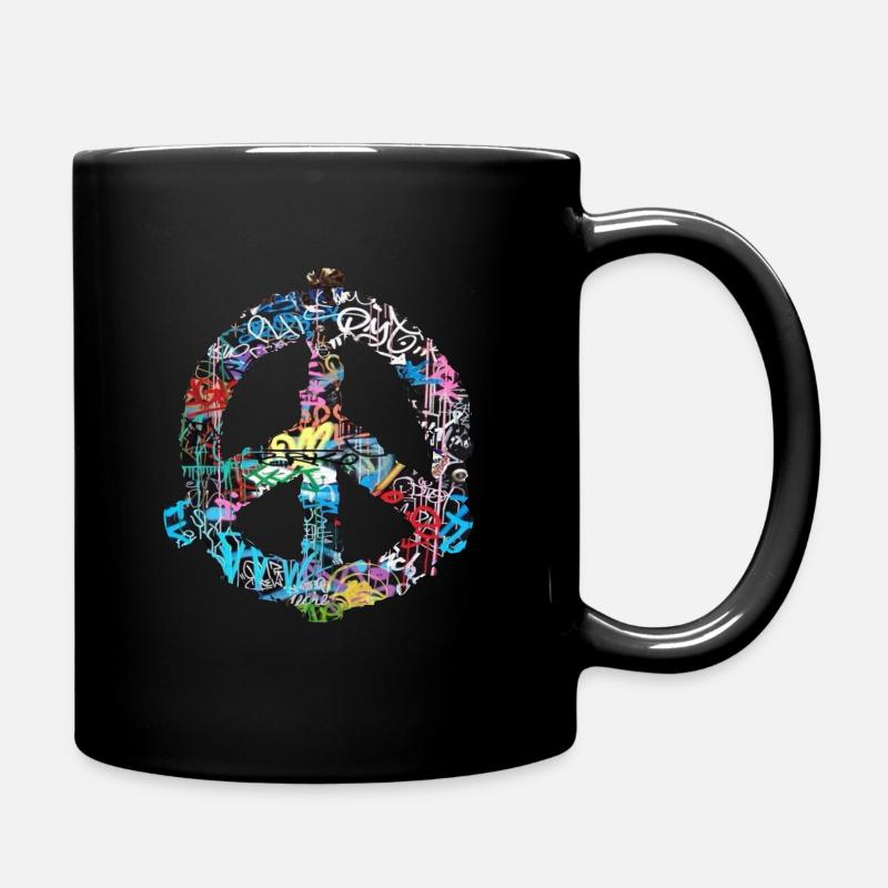 PEACE - Full Colour Mug - black
