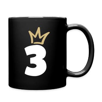 NUMÉRO TROIS 3 Couronne - Mug uni - noir - Droite