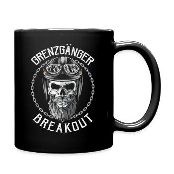 Grenz Gänger Breakout Motorradfahrer Motorrad - Tasse einfarbig - Schwarz - Rechts