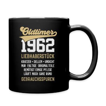 LUSTIG 64. GEBURTSTAG OLDTIMER 1962 - Tasse einfarbig - Schwarz - Rechts