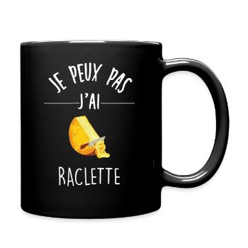 Je peux pas j ai raclette - Mug uni - noir - Droite