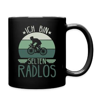 Ich Bin selten Radlos - Tasse einfarbig - Schwarz - Rechts