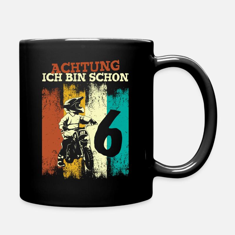 6. Geburtstag Cooles Motocross 6 Jahre Mädchen - Tasse einfarbig - Schwarz
