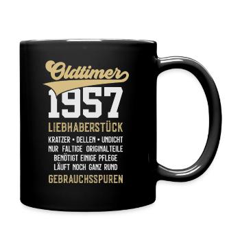69. GEBURTSTAG OLDTIMER 1957 - Tasse einfarbig - Schwarz - Rechts