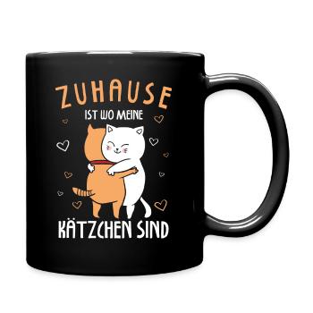 Zuhause Ist Wo Meine Kätzchen Sind Katze - Tasse einfarbig - Schwarz - Rechts