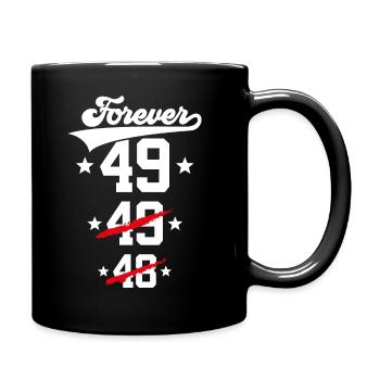 50TH BIRTHDAY FOREVER 49 - Full Colour Mug - black - Right