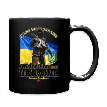 Stand with Ukraine - ukraine armed forces - Full Colour Mug - black - Right