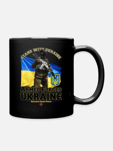 Stand with Ukraine - ukraine armed forces - Full Colour Mug - black