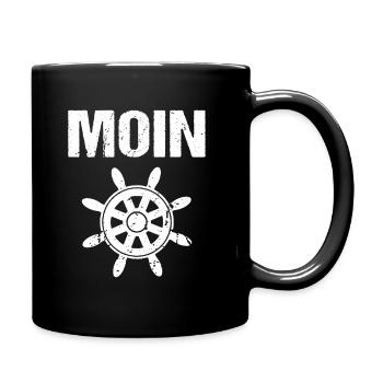 Moin Gruß Norddeutschland - Tasse einfarbig - Schwarz - Rechts