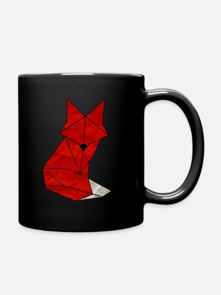 Origami Fuchs Paper Structure - Tasse einfarbig - Schwarz
