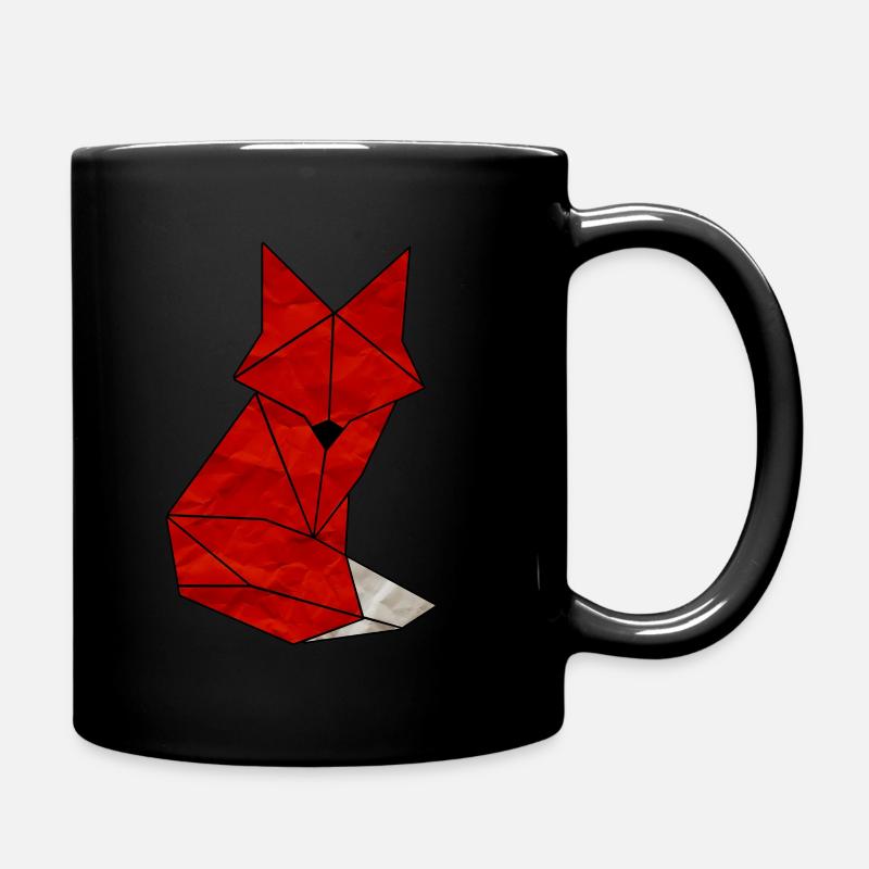 Origami Fuchs Paper Structure - Tasse einfarbig - Schwarz