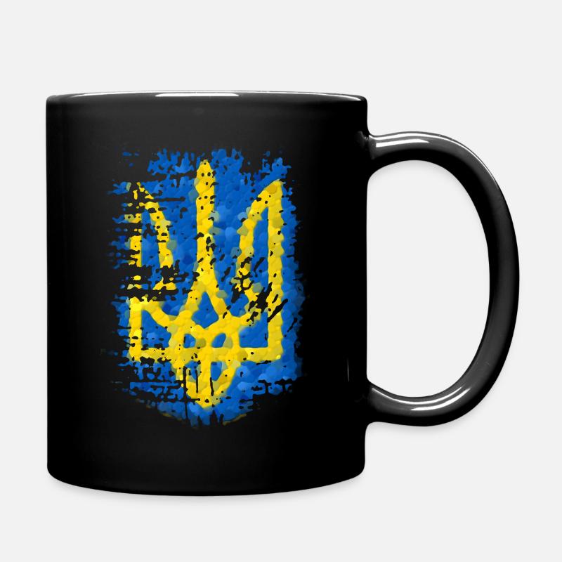 Ukraine Wappen - Tasse einfarbig - Schwarz