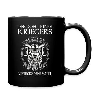 Der Weg eines Kriegers Wikinger Runen Odin Thor - Tasse einfarbig - Schwarz - Rechts